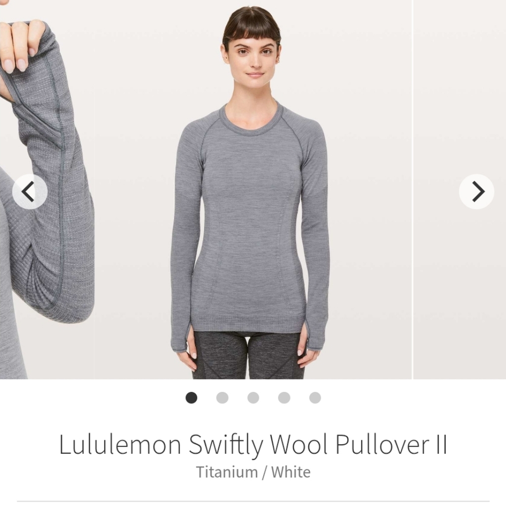 Lululemon Swiftly Merino Wool Pullover II Titanium / White Medium